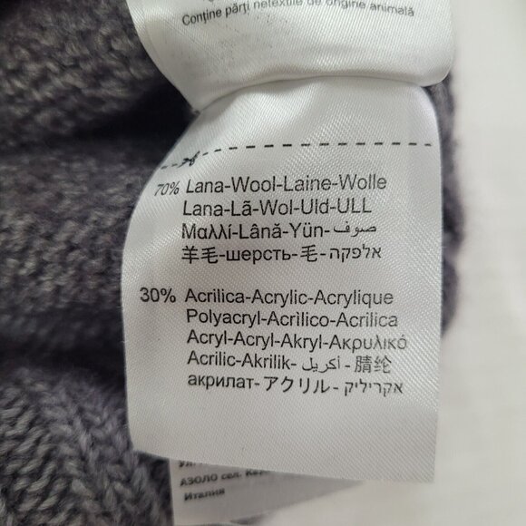 Replay Sweater Womens M Grey Chunky Cowlneck Wool Blend Boxy Tunic Ski Lodge - Picture 9 of 12